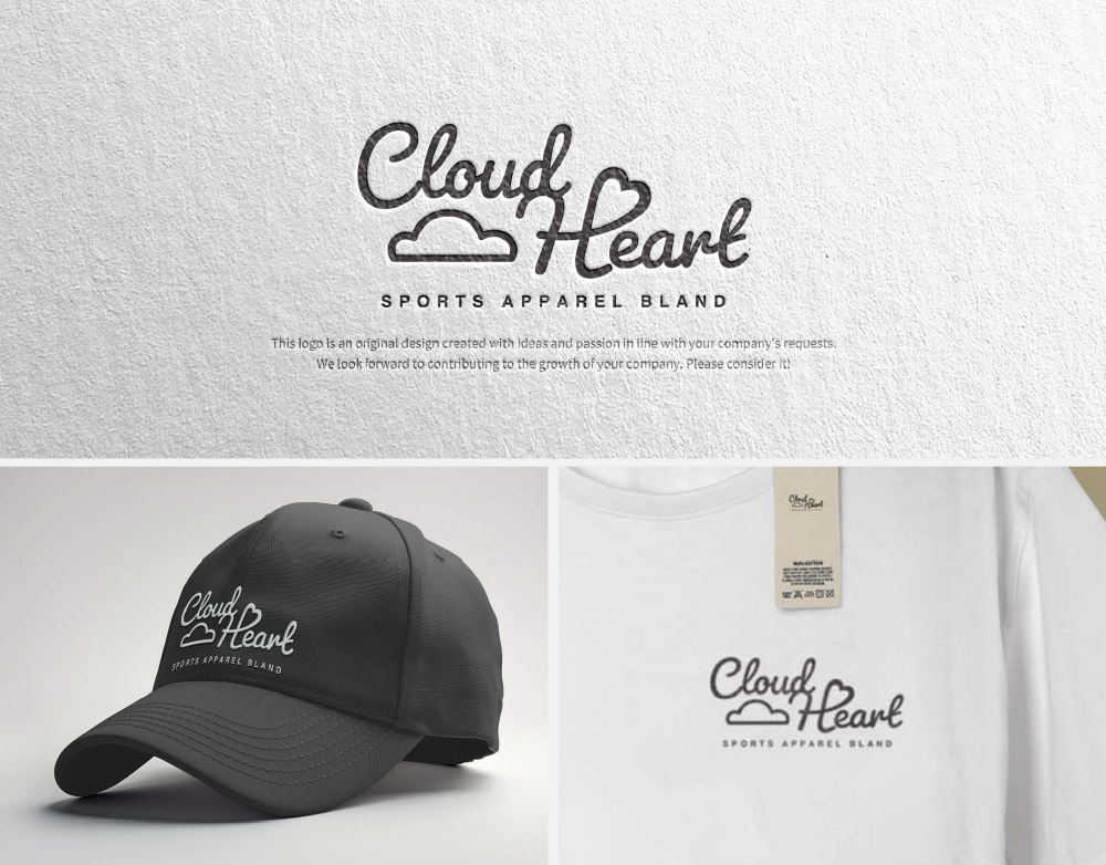 スポーツアパレルブランド「Cloud Heart」様のアイテムロゴデザインを制作しました